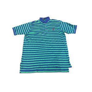 Vintage Polo Ralph Lauren Golf‎ Striped Polo Size XL Blue 100% Cotton |G1